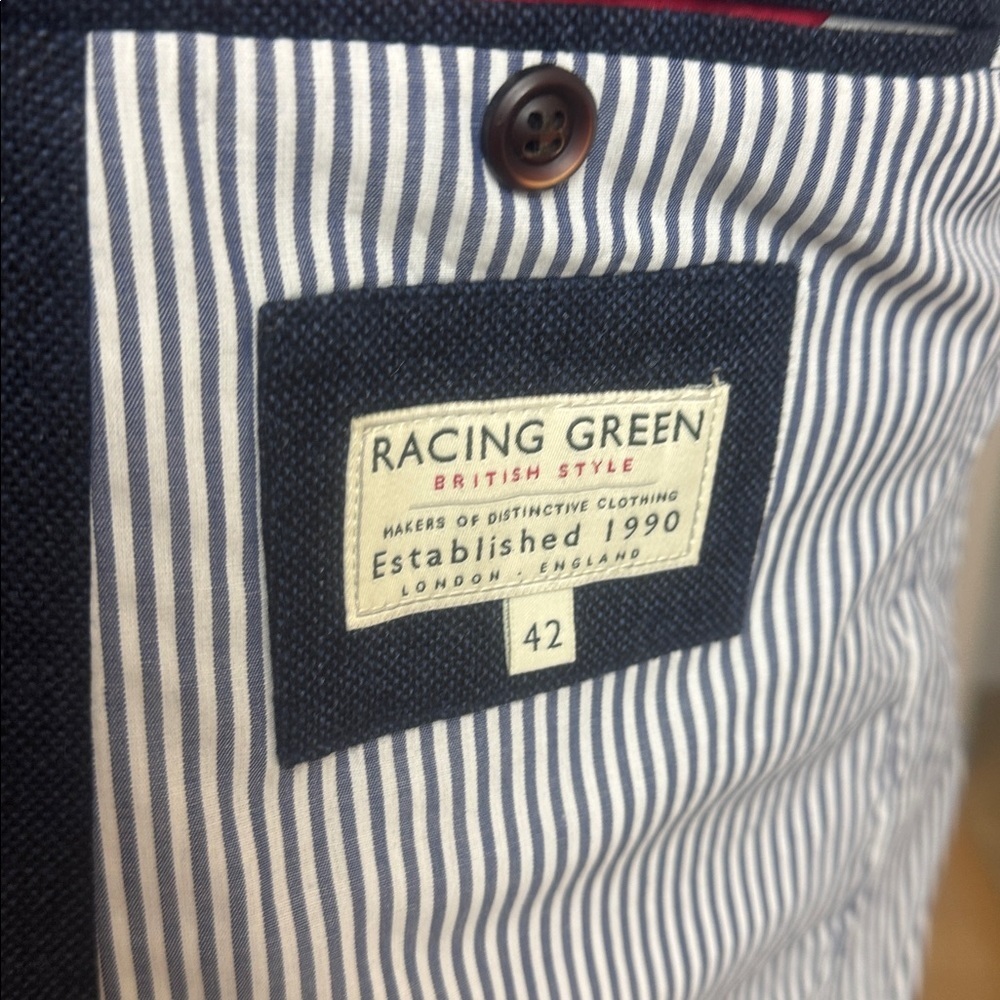 Racing Green British Style Wool Blend Blazer – Size 42 – Navy - Picture 5 of 8